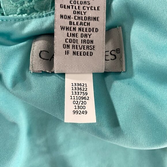 Catherines Dress Women's 4X Eyelet Turquoise Sleeveless Tie Waist NWT DR-1085 - Picture 14 of 14